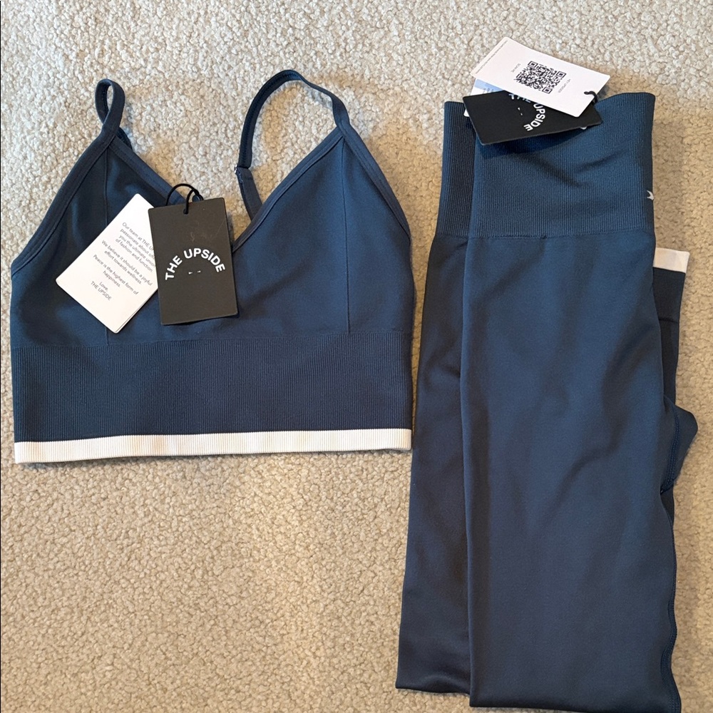 The Upside Women's Navy Sports Bra Set